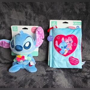 Baby boy / girl Disney Lilo and Stitch learning toy bundle: photo album & lovey